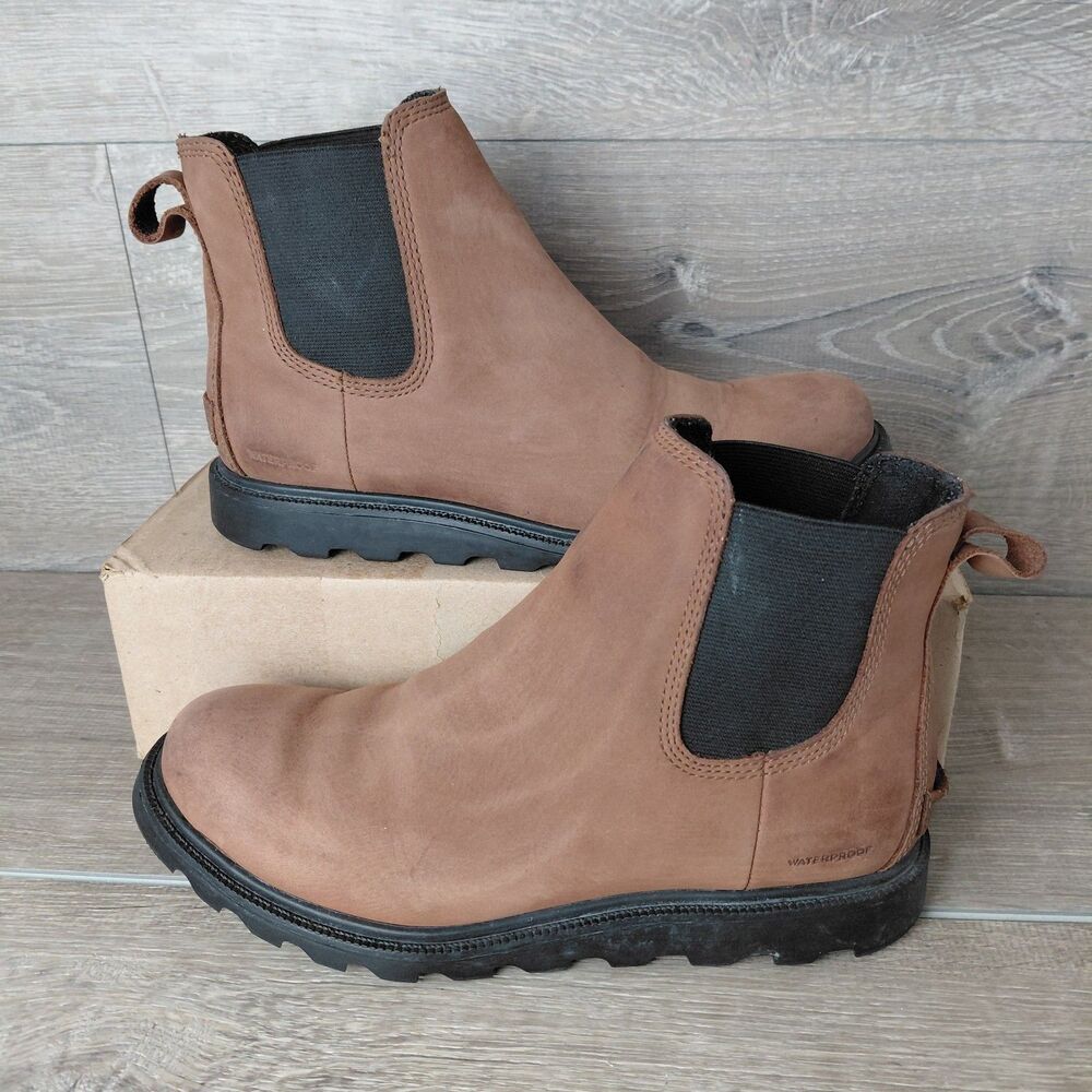 Sorel Ainsley Chelsea Boots Womens 7 Brown Suede Leather Waterproof Classic Lug